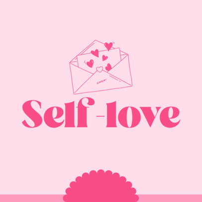 Instagram Post Creator for Valentine's Day Featuring a Letter with Illustrated Hearts