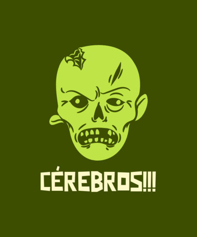 Spooky T-Shirt Design Creator Featuring an Illustration of a Zombie