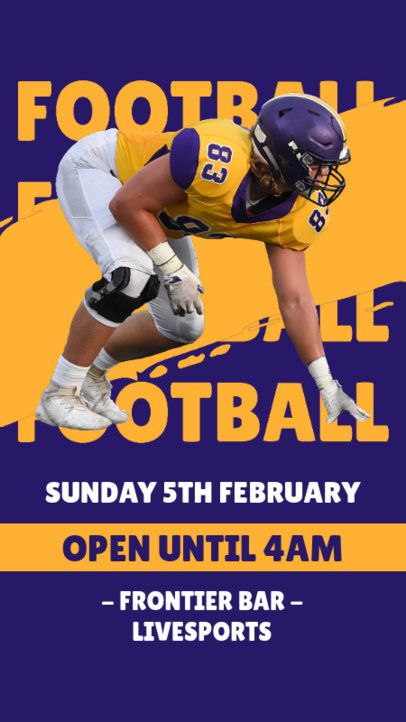 Instagram Story Design Generator for a Sports Bar Featuring a Football Theme