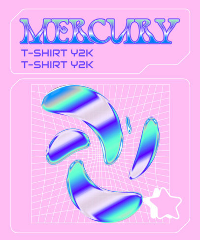 T-Shirt Design Maker Featuring Y2K-Inspired Futuristic Graphics
