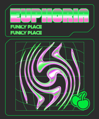 Y2K-Style T-Shirt Design Maker with a Flowing Abstract Holographic Shape