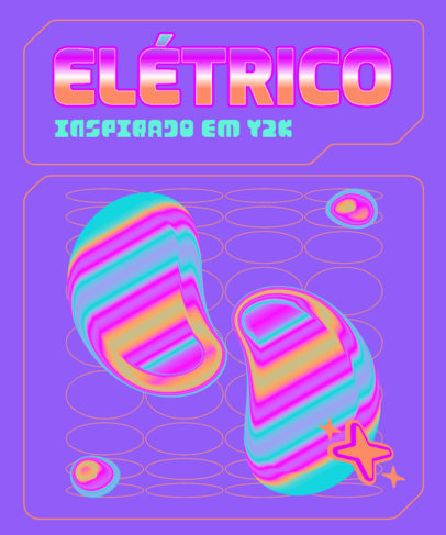 T-Shirt Design Creator Featuring Futuristic Holographic Shapes with a Y2K Aesthetic