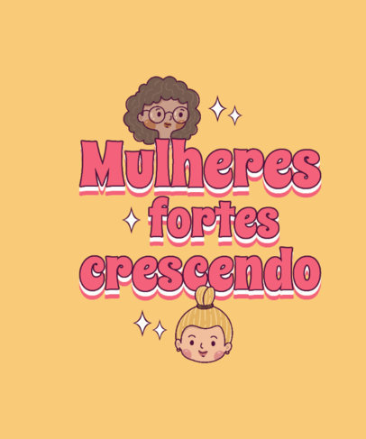 T-Shirt Design Generator With Kawaii Graphics and Feminist Quotes
