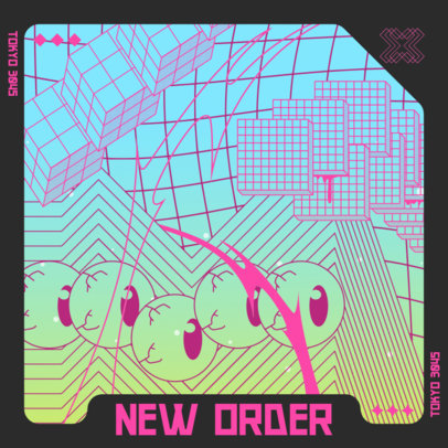 Y2K-Themed Album Cover Maker with a Colorful Layout 4893A