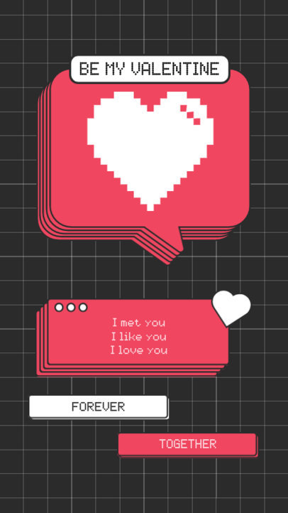 Instagram Story Generator for Valentine’s Day Featuring an 8-Bit Heart Clipart