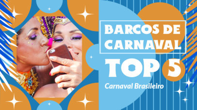 YouTube Thumbnail Design Template Featuring a Brazil's Carnival Theme