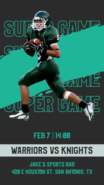Instagram Story Design Creator for Game Day With a Football Player Graphic