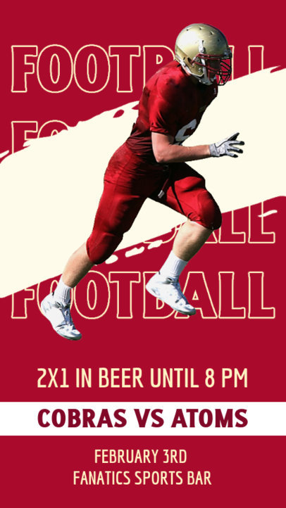 Instagram Story Design Template to Promote a Football Game at a Sports Bar