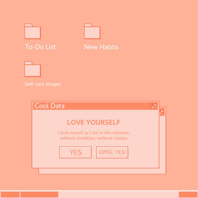 Instagram Post Template With a Retro Aesthetic and a Self-Love Message