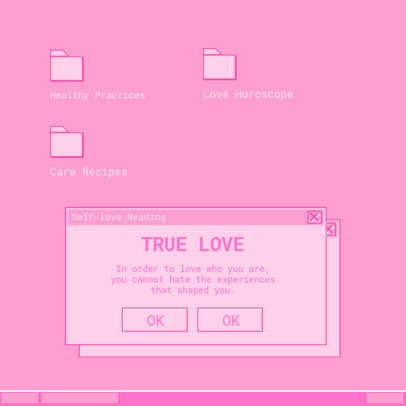 Instagram Post Generator With Retro Alerts and a Self-Love Theme