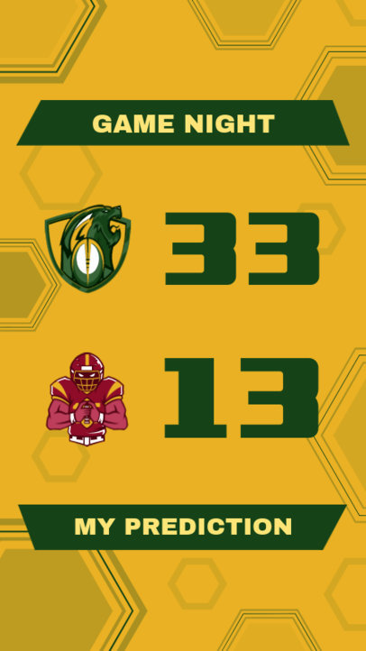 Instagram Story Maker with a Scoreboard Prediction for a Football Game 4348a