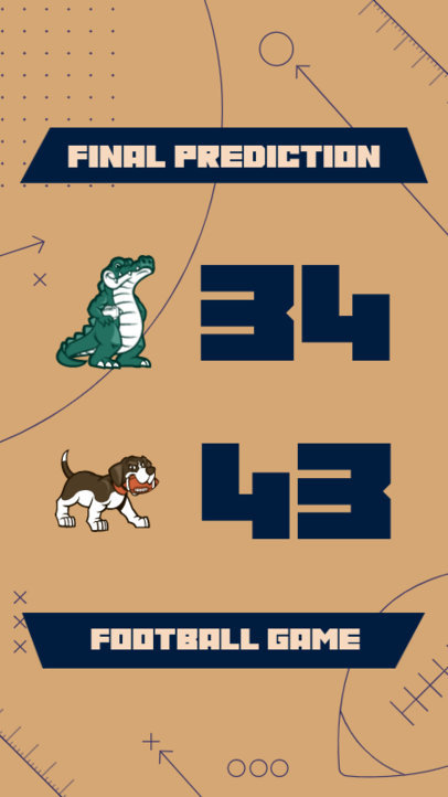 Instagram Story Creator with a Scoreboard Prediction for a Sports Match 4348c