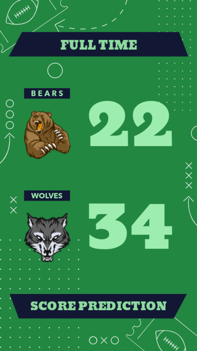 Instagram Story Template for a Football Score Prediciton Featuring Team Mascot Graphics 4348d