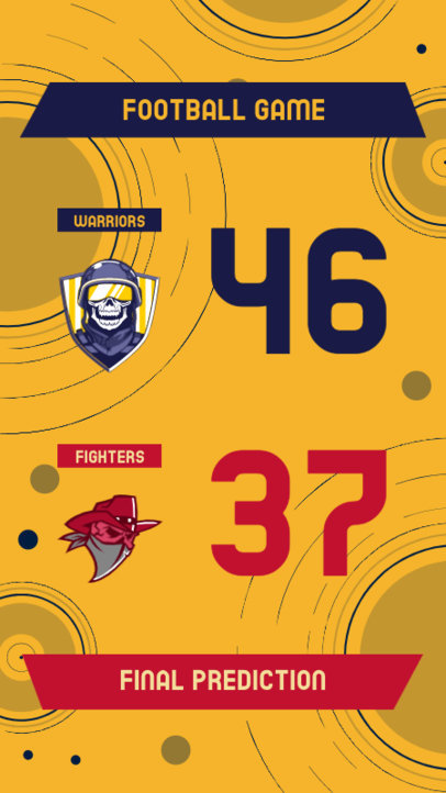 Instagram Story Generator Featuring a Final Score Prediction with Team Graphics 4348g