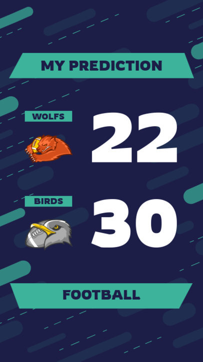 Instagram Story Maker for a Football Championship Game's Score Prediction 4348h
