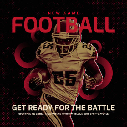 Instagram Post Generator for a Bar's Promo Featuring a Football Player Graphic