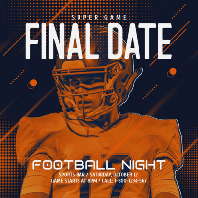 Instagram Post Creator for a Football Night Promo at a Sports Bar