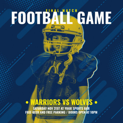 Instagram Post Template for a Sports Bar Featuring a Promo for The Big Game