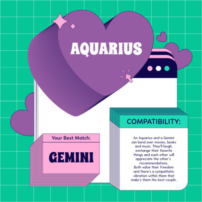 Instagram Post Creator for Valentine’s Day Featuring a Love Horoscope