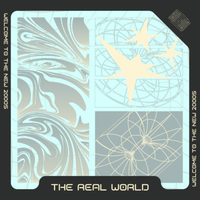 Album Cover Design Template With a Y2K-Inspired Theme