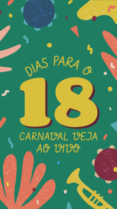 Instagram Story Generator Featuring a Countdown And  Rio de Janeiro Carnival-Inspired Graphics