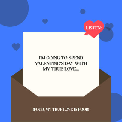 Instagram Post Template with a Funny Quote For Valentine's Day