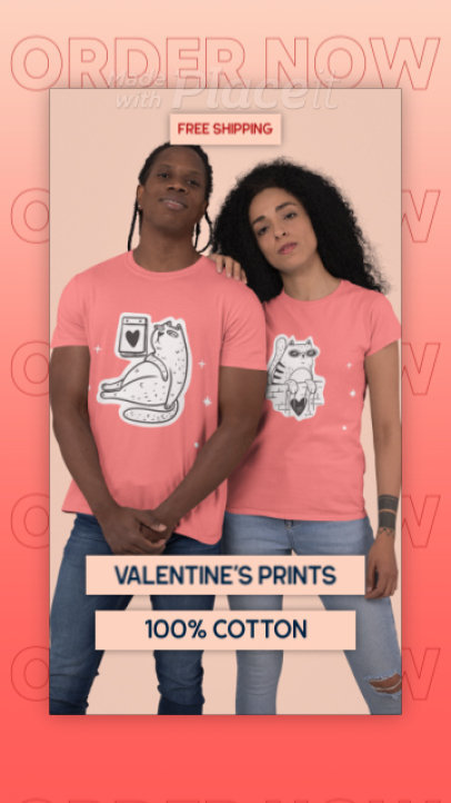 Valentine's Day-Themed Instagram Story Video Creator to Promote a POD Brand