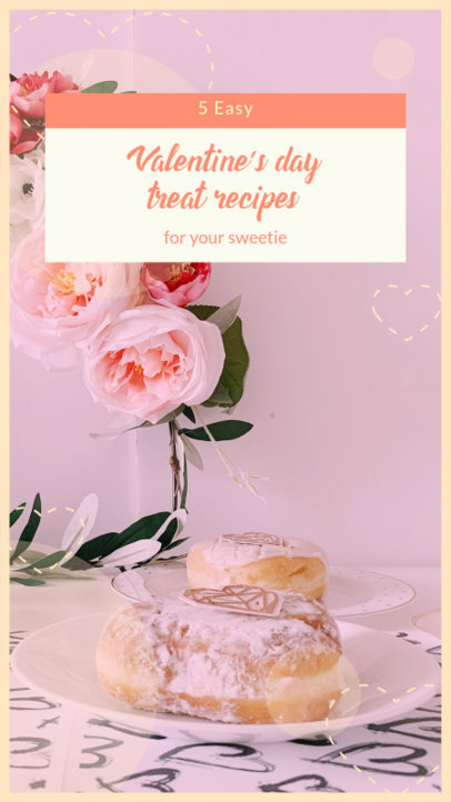 Instagram Story Design Generator With Food Recipes and a Valentine's Day Theme