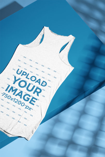 Mockup of a Heather Racerback Tank Top From Bella Canvas