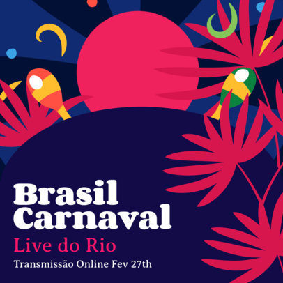 Instagram Post Creator with Flower Illustrations for Rio de Janeiro's Carnival