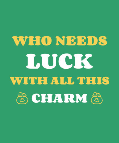 T-Shirt Design Template Featuring St Patrick's Day Quotes
