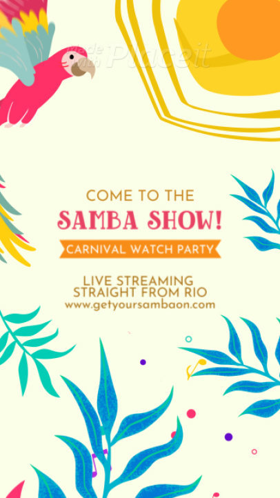 Tropical Animated Instagram Story Video Creator for a Carnival Samba Show