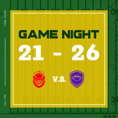 The Big Game-Themed Instagram Post Design Template With a Score 