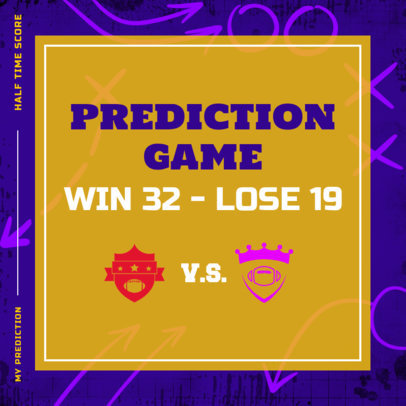 Instagram Post Design Maker to Share a Football Game Score Prediction 4346b