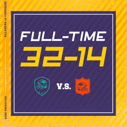 Football-Themed Instagram Post Design Template to Share a Score Prediction 4346e