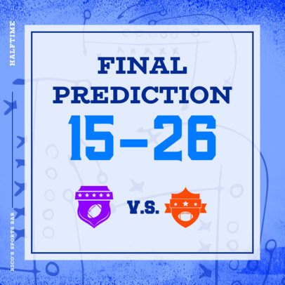 Instagram Post Design Creator Featuring a Score Prediction for the Big Game 4346h