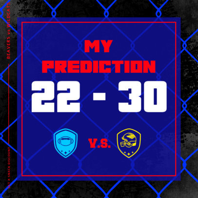 Instagram Post Design Generator Featuring a Football Theme and a Score Prediction 4346c