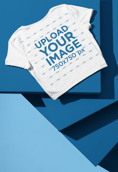 Mockup of a Crop Top Lying on Top of a Series of Platforms m13443