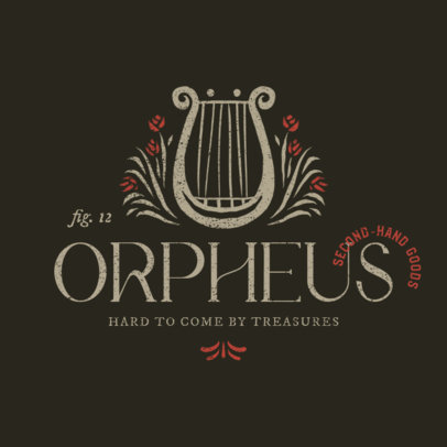 Second-Hand Store Logo Maker Featuring a Dark Academia Aesthetic