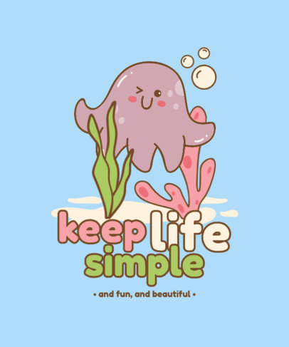 T-Shirt Design Template for Kids Featuring Kawaii Animal Illustrations