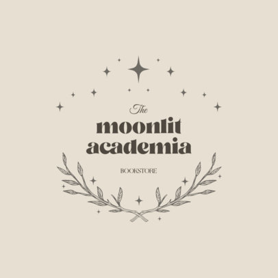 Book Store Logo Maker with Dark Academia-Themed Frame Graphics