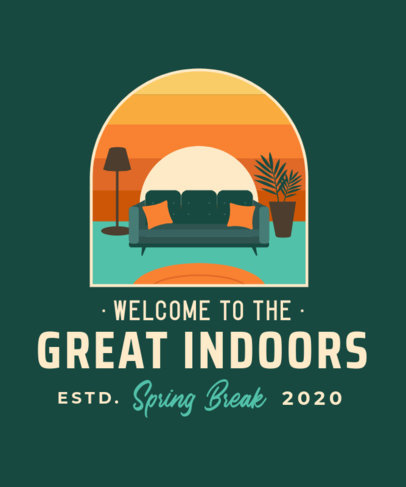 T-Shirt Design Generator Featuring a Spring Break Theme with Indoors Illustrations