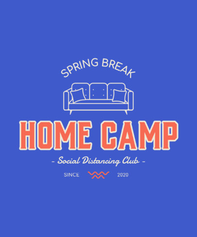 T-Shirt Design Template with a Spring Break Theme Featuring a Sofa Icon