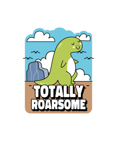 T-Shirt Design Maker for Kids Featuring Cartoonish Dinosaur Illustrations