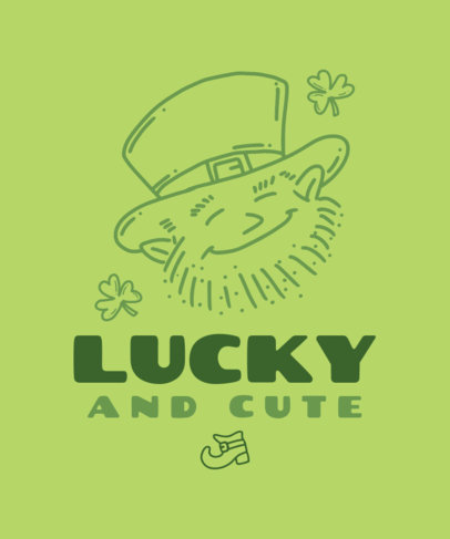 T-Shirt Design Maker for St Patrick’s Day Featuring Cute Doodles and Quotes