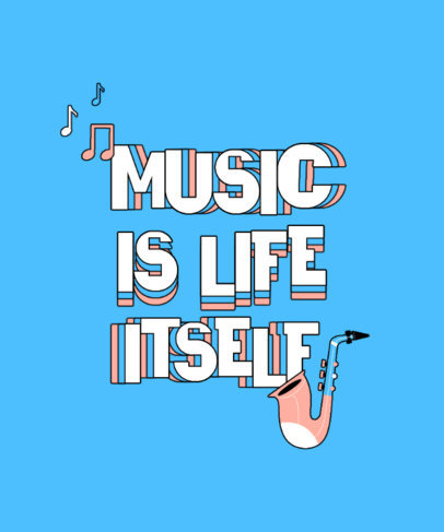 Music-Themed T-Shirt Design Template with Fun Typography