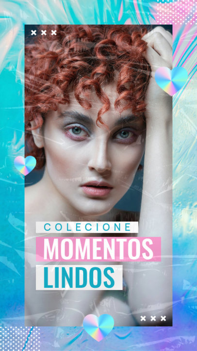 Trendy Instagram Story Design Template Featuring a Picture and Text in Portuguese 4363i