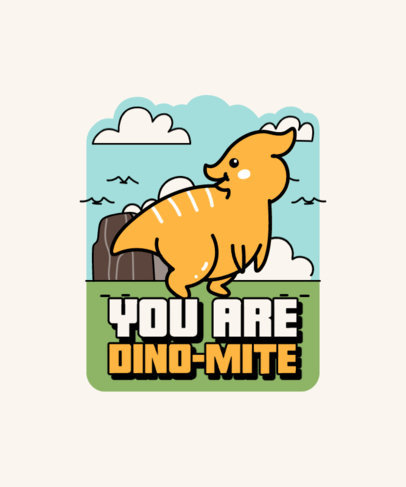 T-Shirt Design Maker for Children Featuring a Colorful Dinosaur Illustration