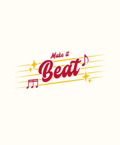 Fun T-Shirt Design Template with a Music-Themed Quote