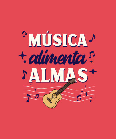 Music-Themed T-Shirt Design Maker With a Quote and a Guitar Clipart